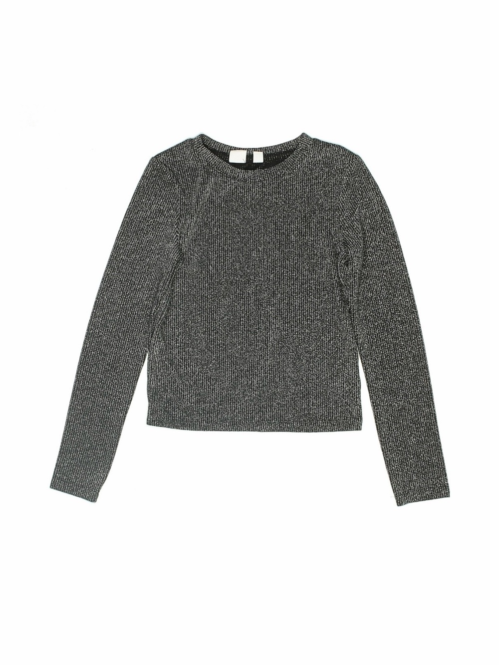 GAP Kids Long-Sleeve Crewneck Top in Black Metallic